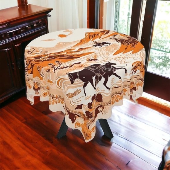 Cowgirl Tablecloth | Boho Tablecloth | Vintage Tablecloth | Rectangle Square - Picture 2 of 9